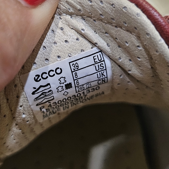 ECCO Soft 9 Brick Red Leather Lace up Sneakers Danish Design - Picture 7 of 7